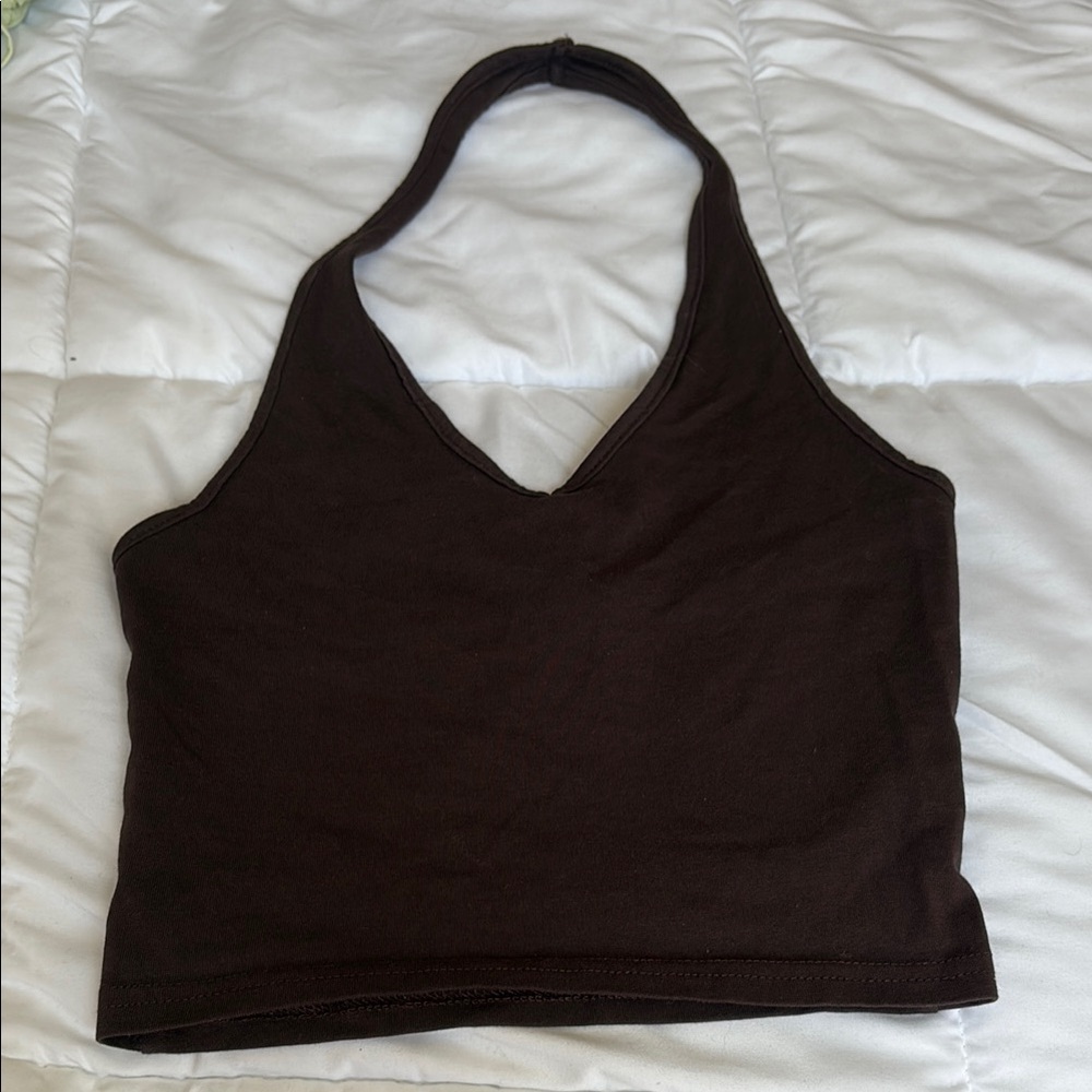 💸 Get this for FREE- Dark Brown Halter Neck Top